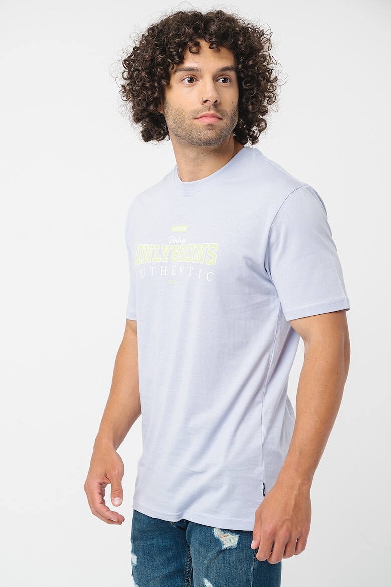 Only & Sons Tricou din bumbac organic cu imprimeu logo pe piept - Pled.ro