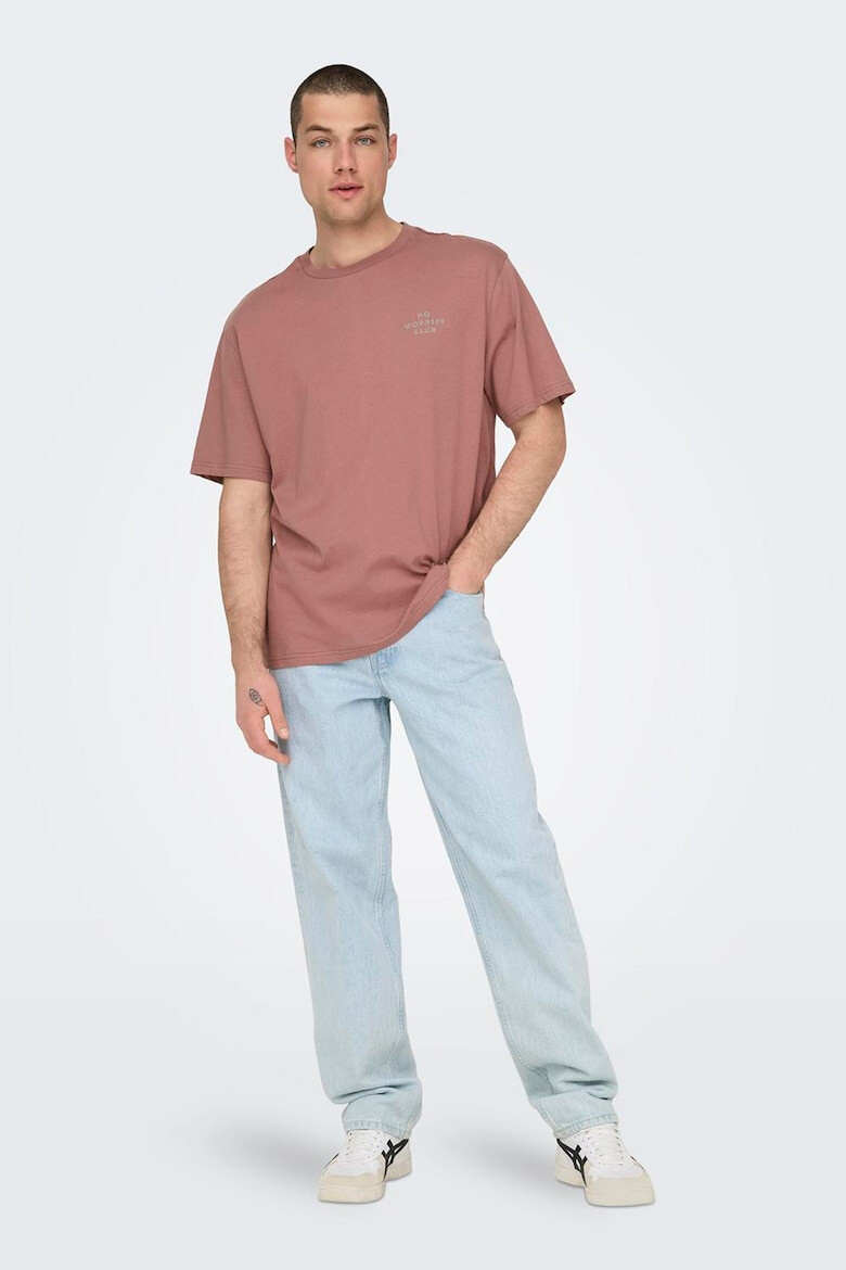 Only & Sons Tricou din bumbac organic cu imprimeu pe partea din spate - Pled.ro