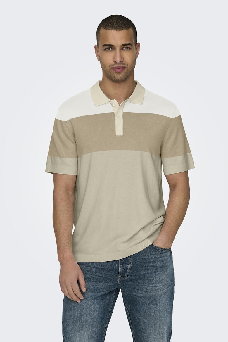 Only & Sons Tricou polo cu model colorblock - Pled.ro