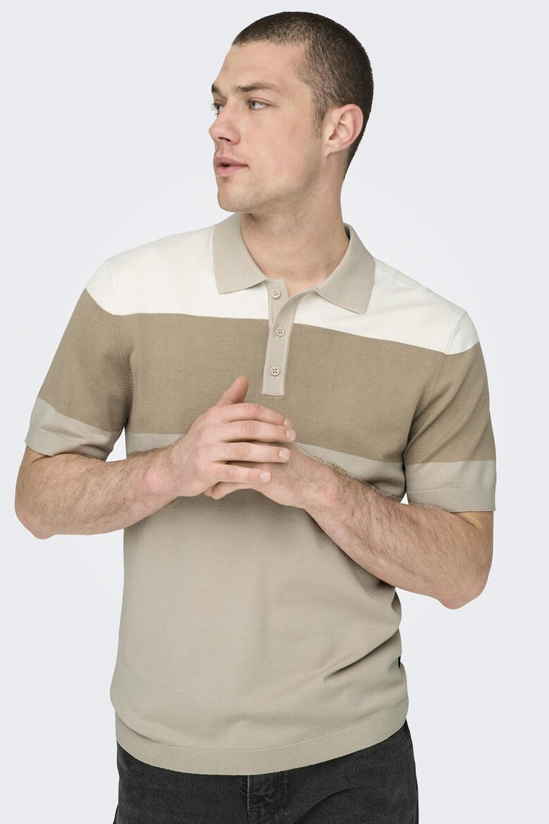 Only & Sons Tricou polo cu model colorblock - Pled.ro