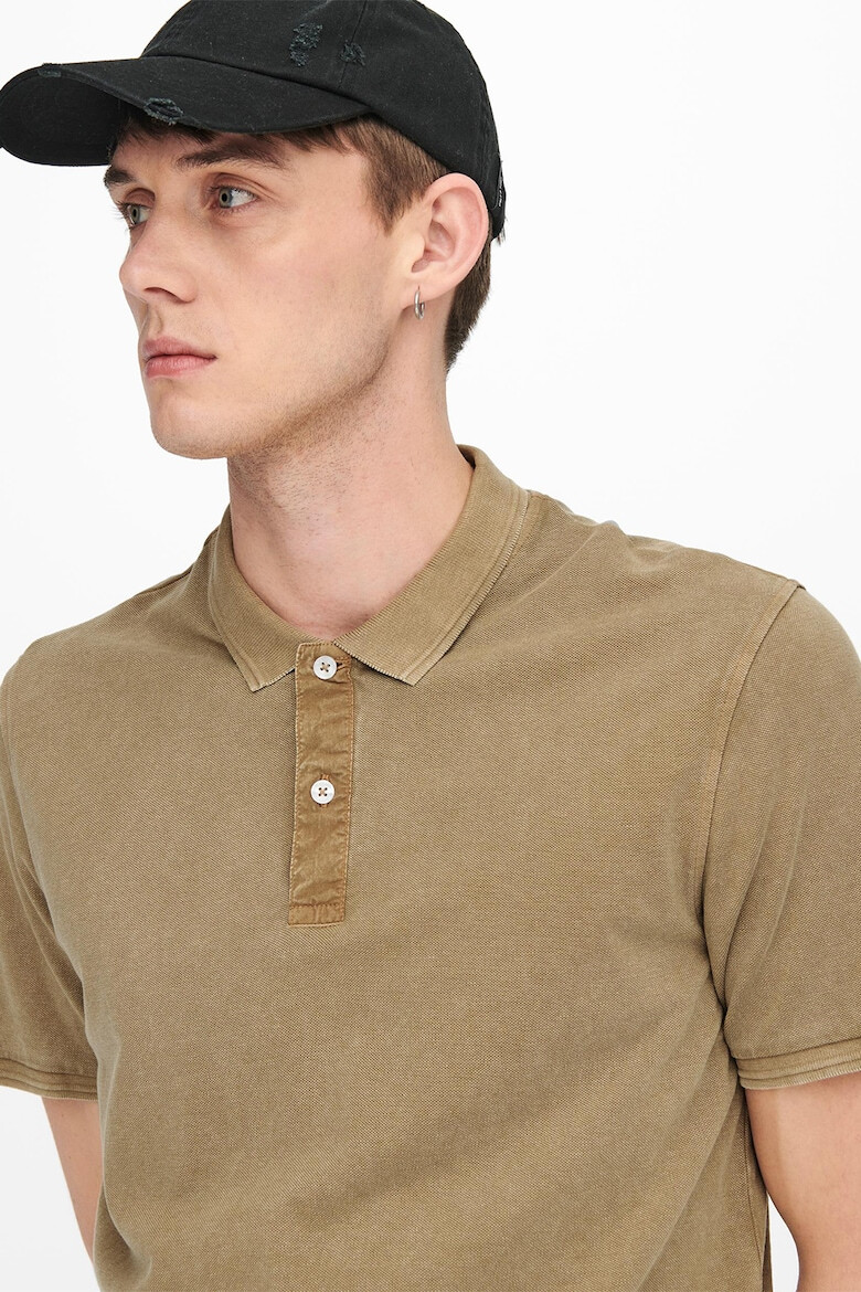 Only & Sons Tricou polo slim fit din material pique Travis - Pled.ro