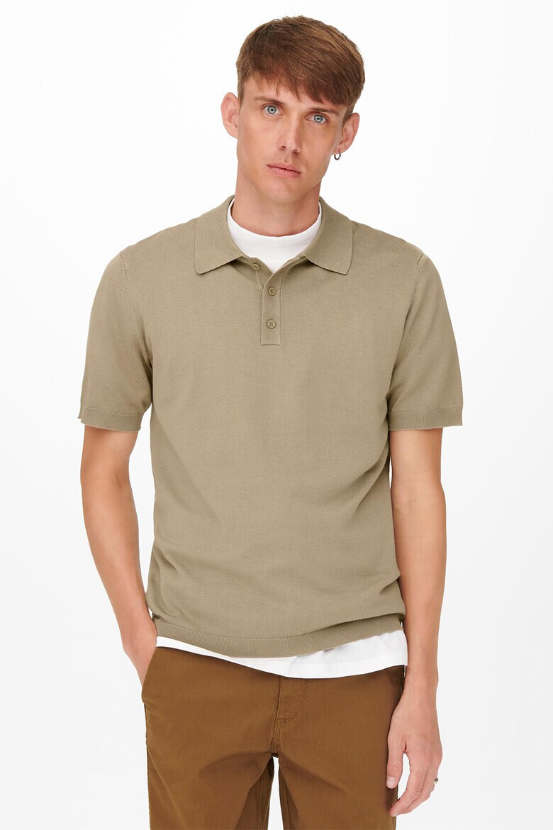 Only & Sons Tricou polo tricotat fin - Pled.ro