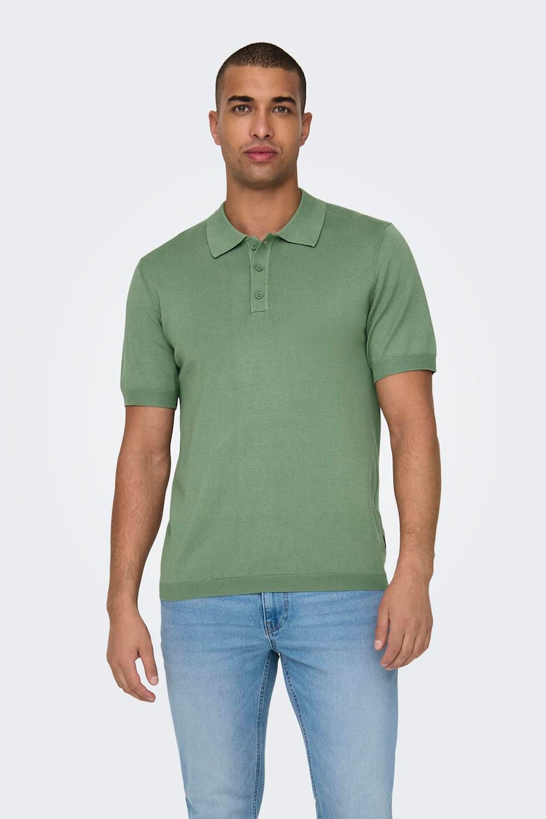 Only & Sons Tricou polo tricotat fin - Pled.ro