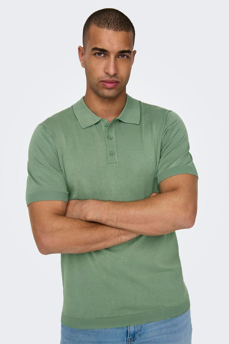 Only & Sons Tricou polo tricotat fin - Pled.ro