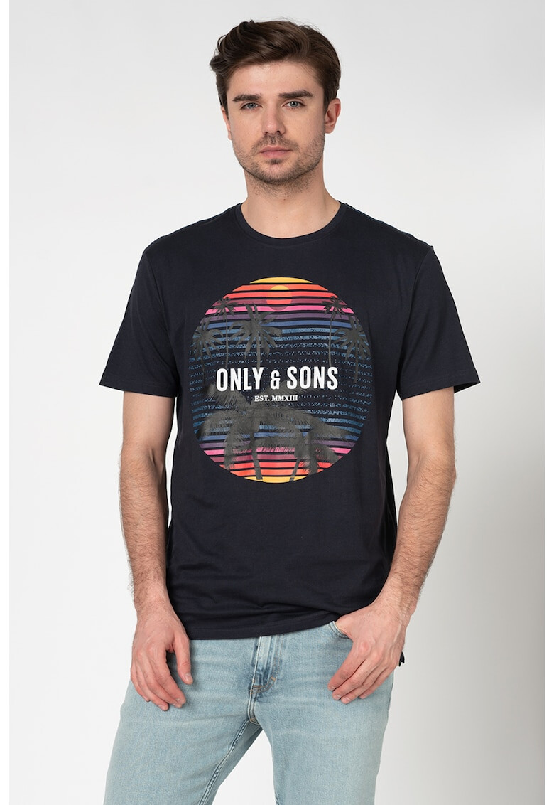 Only & Sons Tricou regular fit cu imprimeu frontal Kuba - Pled.ro