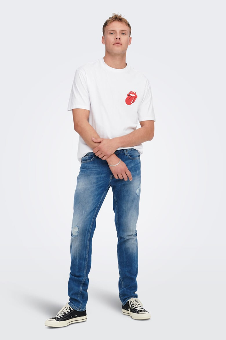 Only & Sons Tricou relaxed fit cu imprimeu contrastant pe partea din spate - Pled.ro