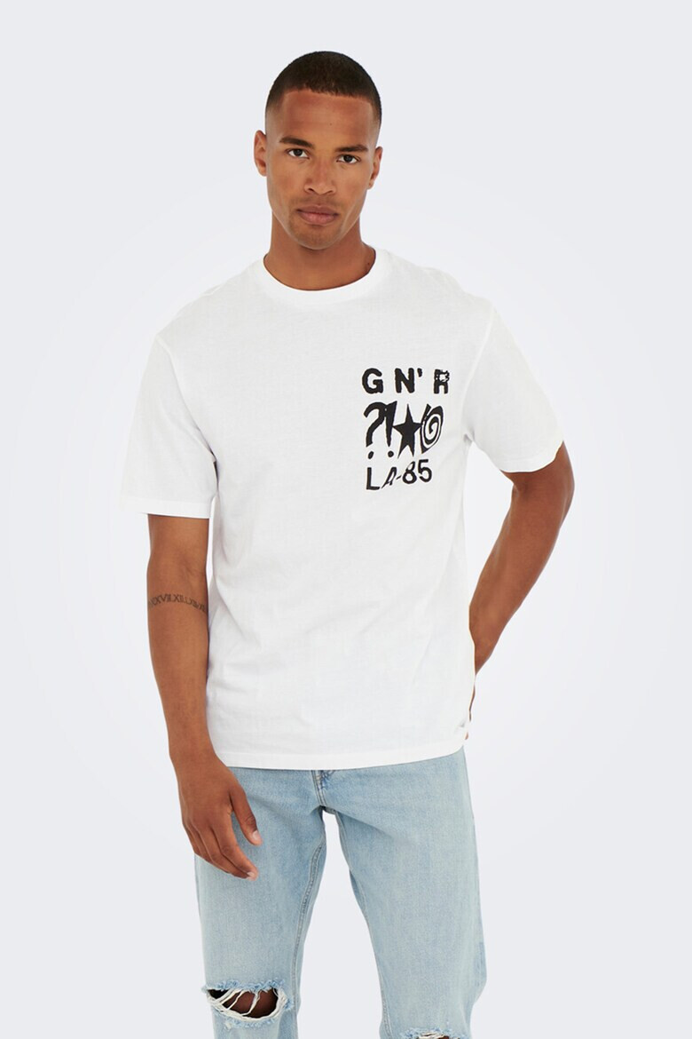 Only & Sons Tricou relaxed fit cu imprimeu text - Pled.ro