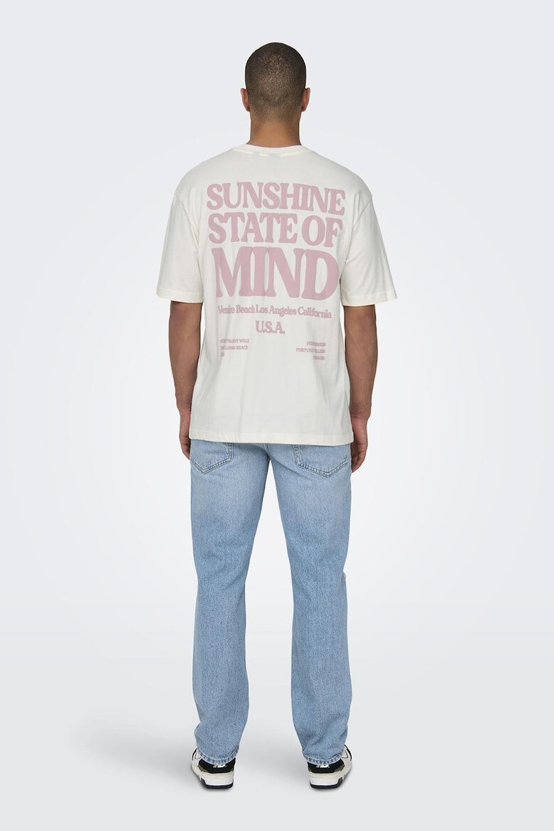 Only & Sons Tricou relaxed fit cu imprimeu text - Pled.ro