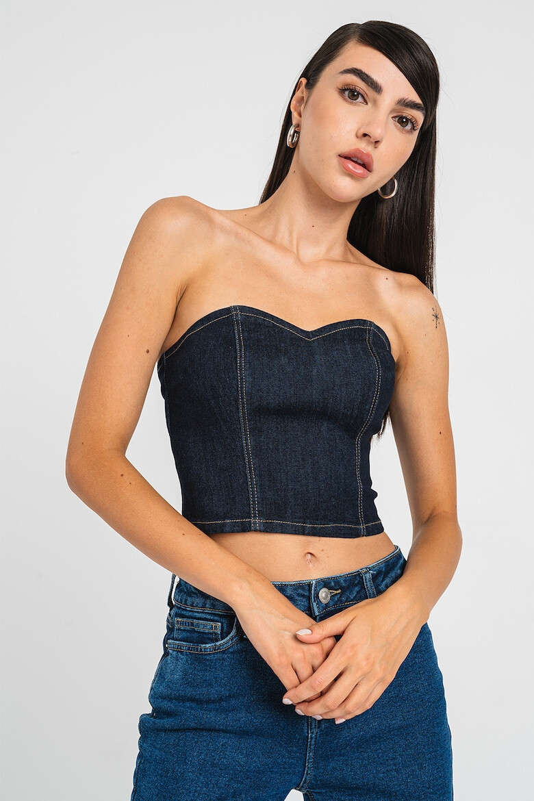 Only Top crop din denim - Pled.ro