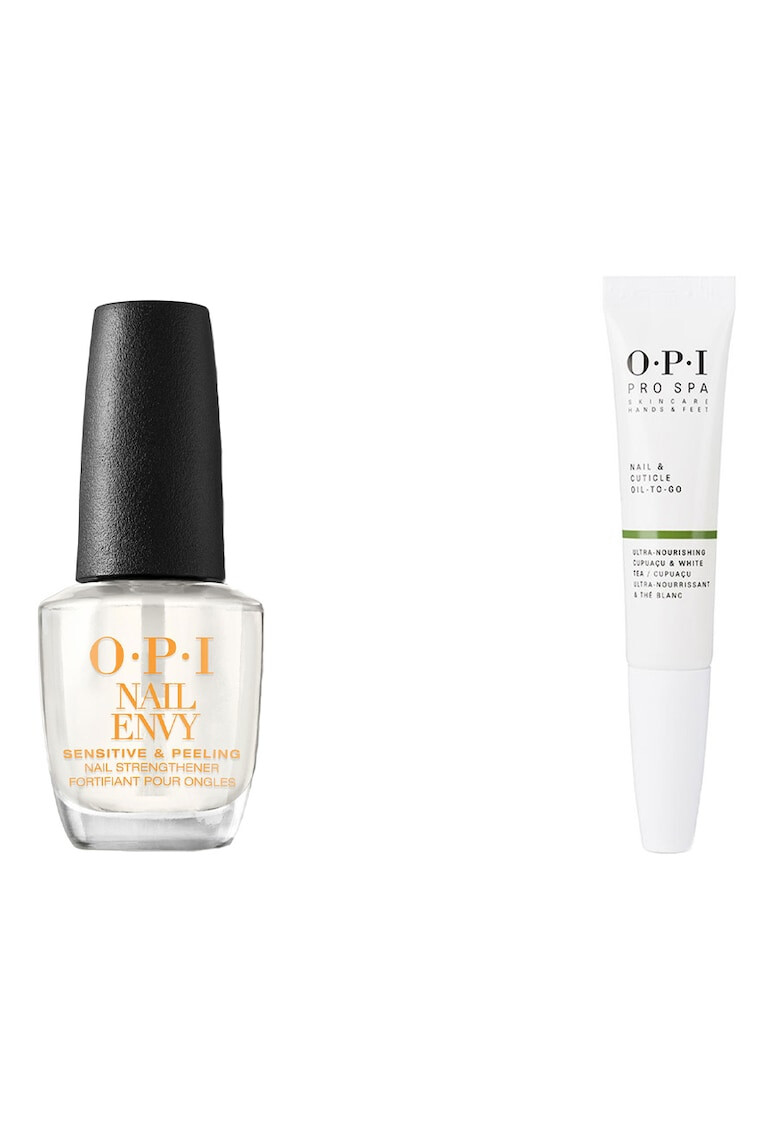 Opi Pachet promo : Tratament pentru unghii Nail Envy Sensitive & Peeling 15 ml + Creion cu ulei pentru unghii si cuticule ProSpa Nail & Cuticle Oil To Go 7.5 ml - Pled.ro