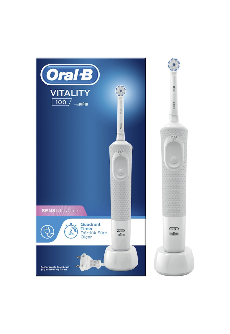 Oral-B Periuta de dinti electrica Vitality D100 Sensi Ultra Thin 7600 Oscilatii/min Curatare 2D 1 program 1 capat - Pled.ro