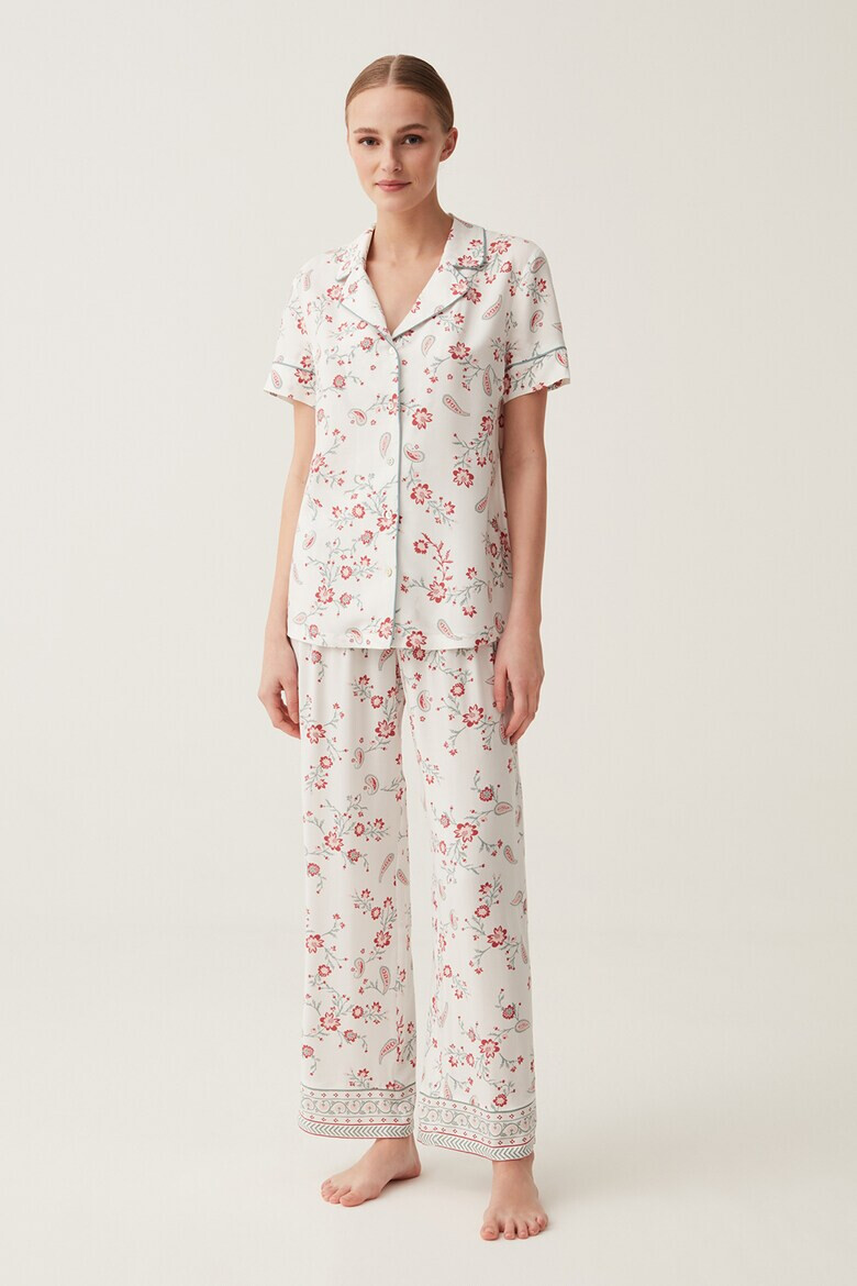 OVS Pijama cu nasturi si model floral - Pled.ro