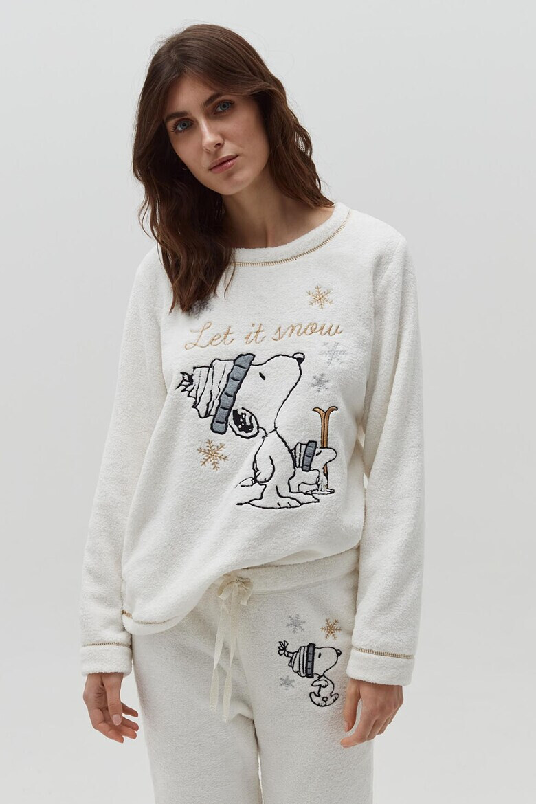 OVS Pijama din material pufos cu imprimeu cu Snoopy - Pled.ro