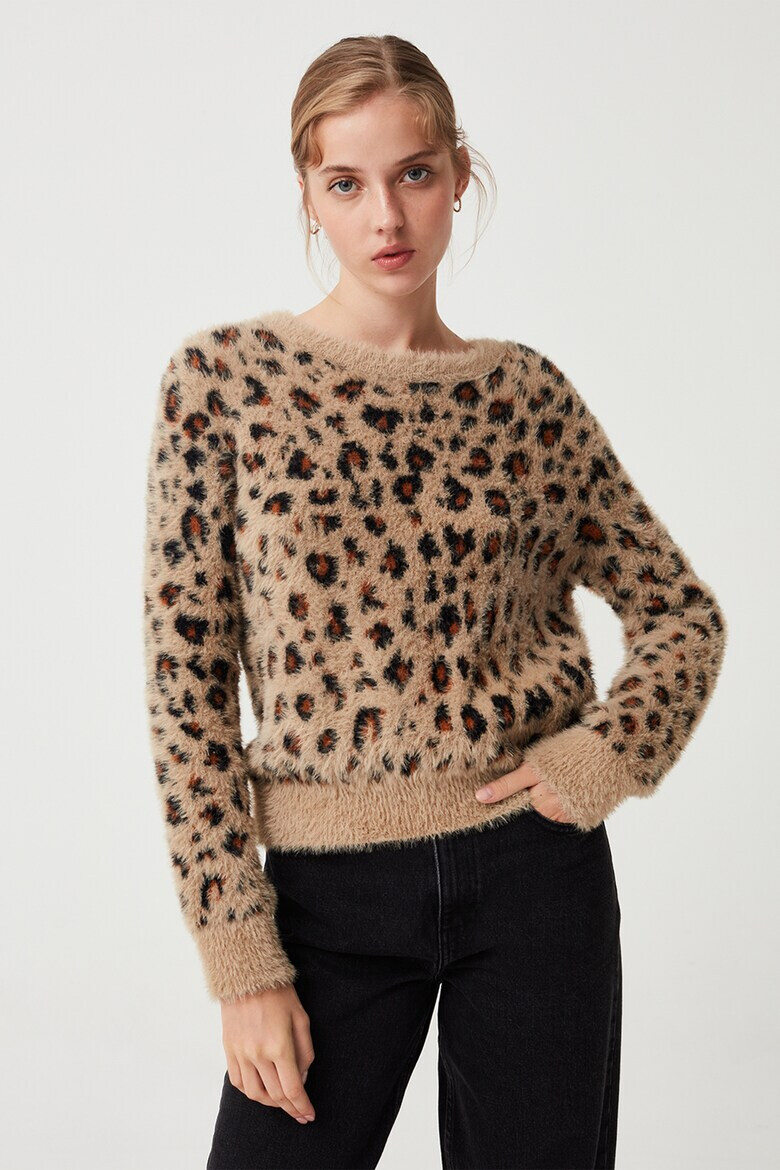 OVS Pulover pufos cu animal print - Pled.ro