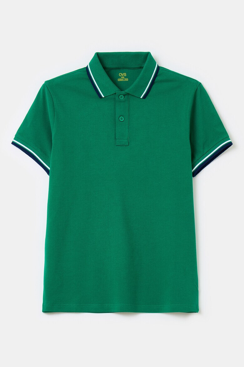 OVS Tricou polo din material pique cu garnituri contrastante - Pled.ro