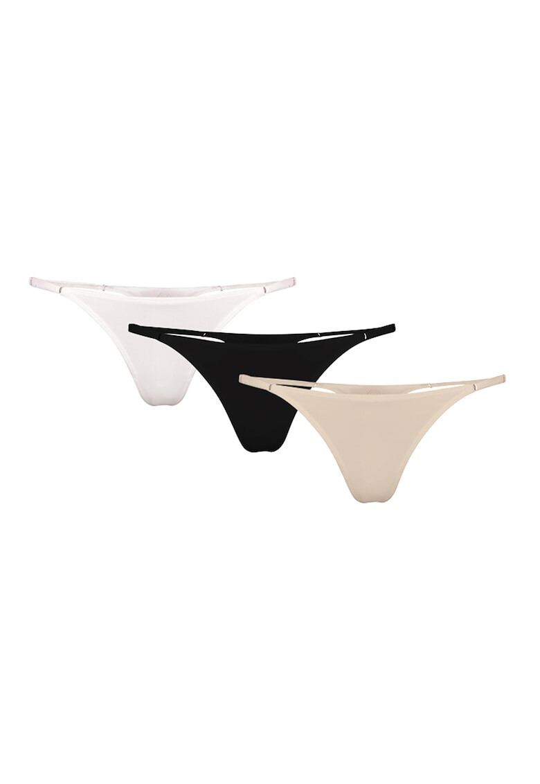 OW Intimates Set de chiloti tanga cu talie ajustabila - 3 perechi - Pled.ro