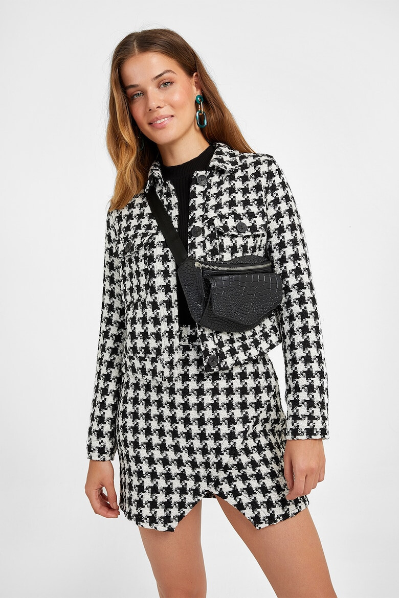 OXXO Jacheta-camasa crop cu model houndstooth - Pled.ro