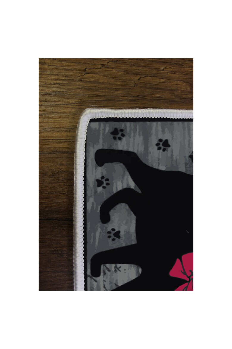 Oyo home Covor de bucatarie Black Cat poliester print digital spate antiderapant - Pled.ro