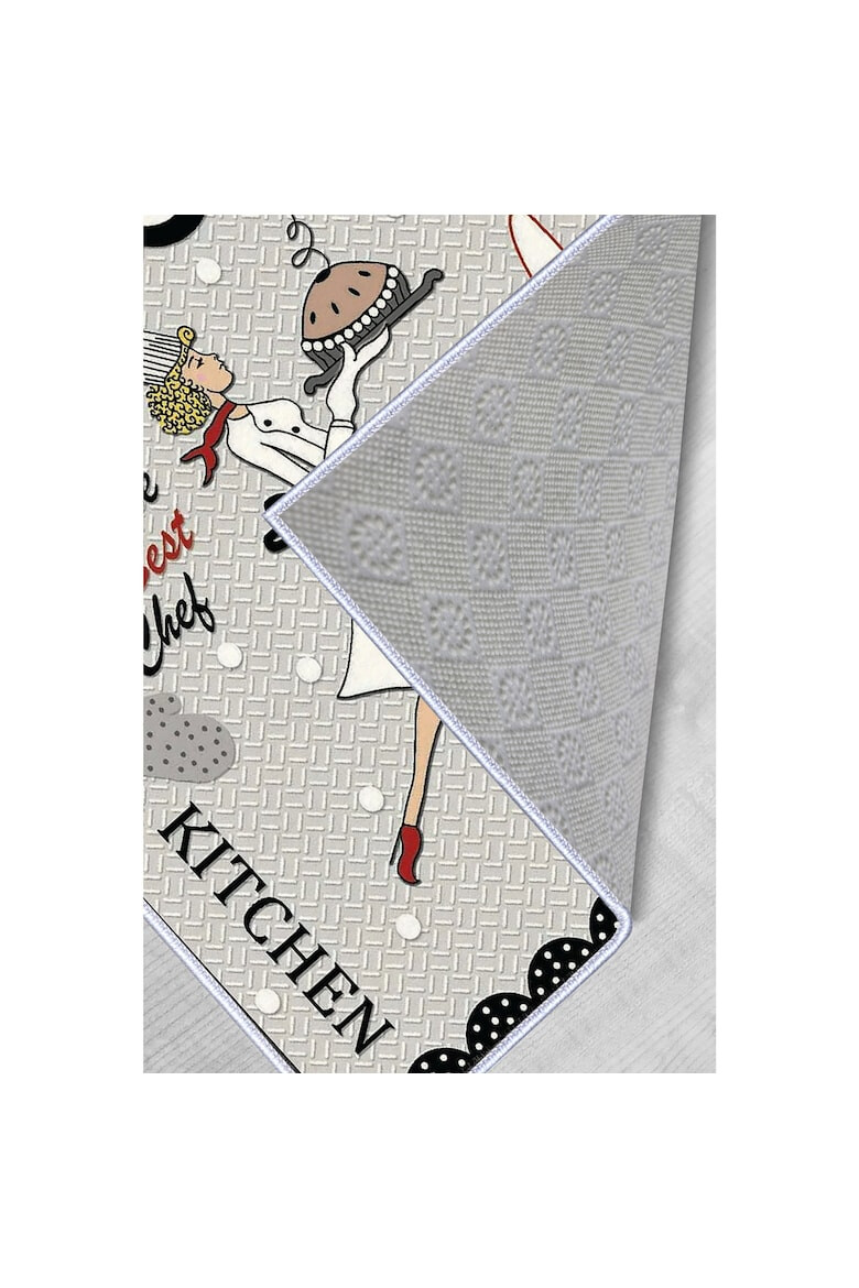 Oyo home Covor de bucatarie Chef poliester print digital spate antiderapant multicolor - Pled.ro