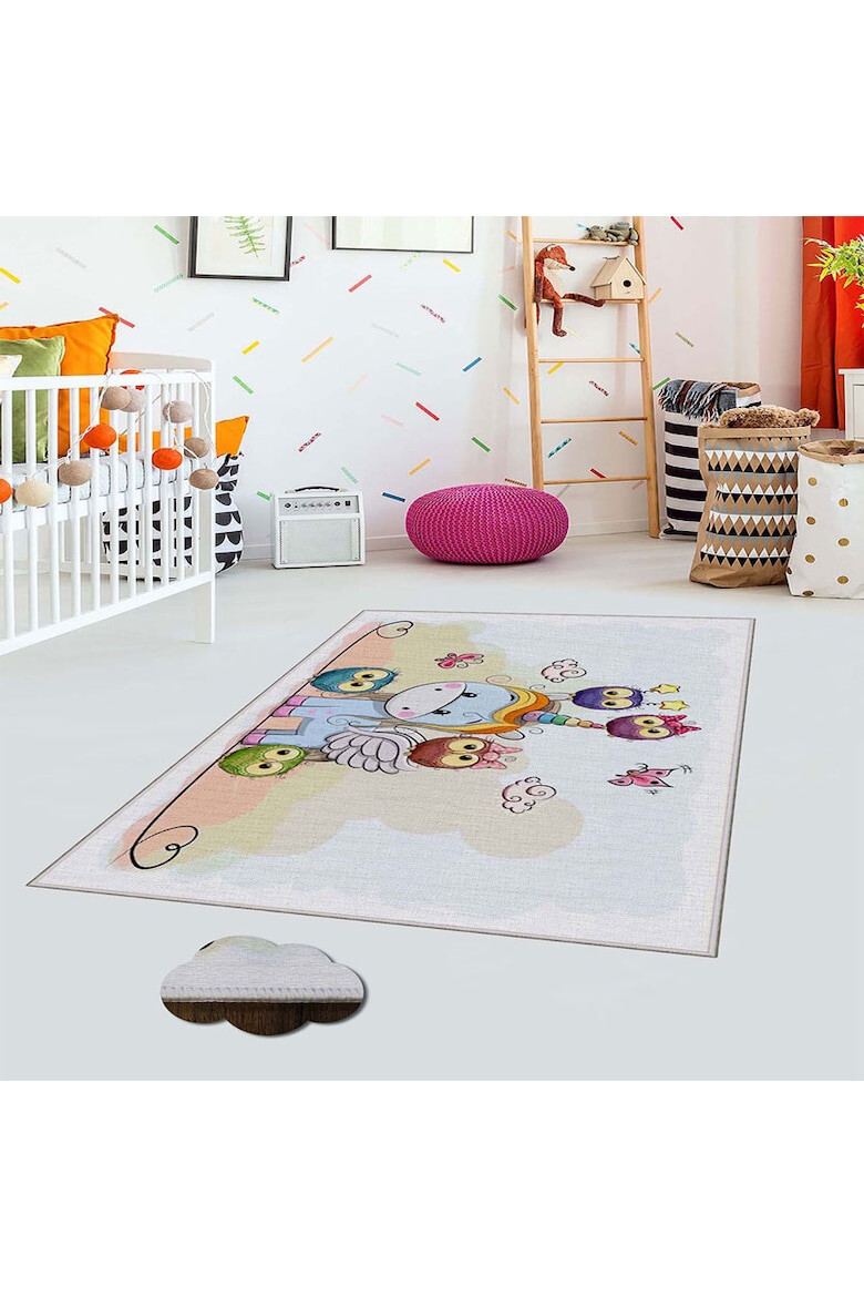 Oyo home Covor Unicorn 140x220 cm poliester print digital spate antiderapant multicolor - Pled.ro