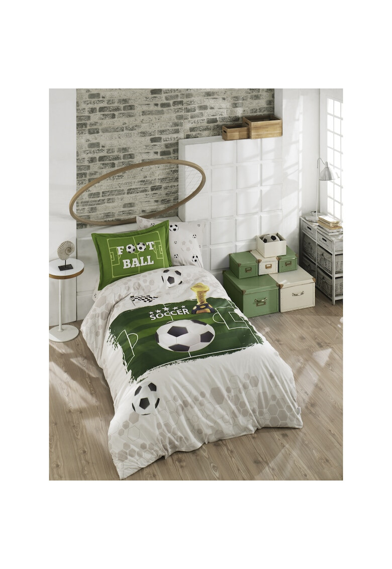 Oyo home Lenjerie de pat o persoana 100%bumbac ranforce densitate 145TC 3 piese cearceaf pilota 160x220 cearceaf pat 160x240cm fata de perna 50x70cm - Pled.ro