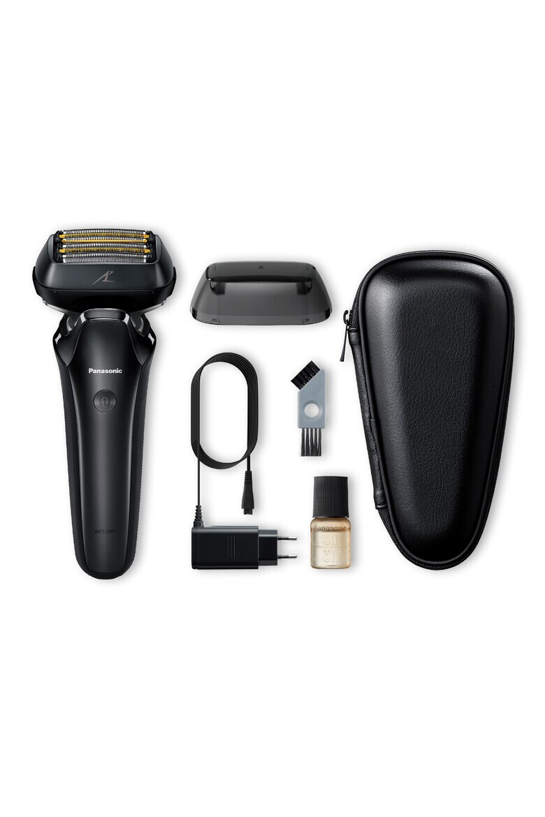 Panasonic Aparat de ras 6 lame "Japanese Blade Technology" Trimmer Senzor pentru barba 50min autonomie Li-Ion Wet & Dry Cap Flexibil 22D Cutie de transport Negru - Pled.ro