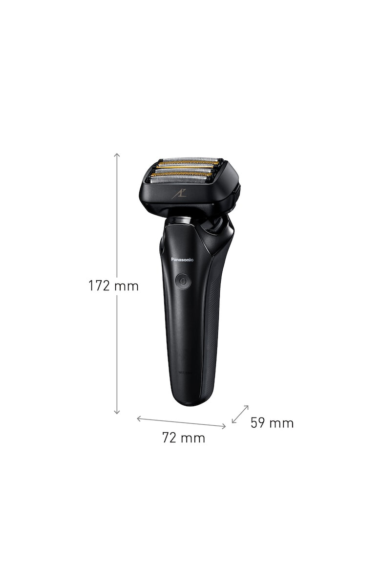 Panasonic Aparat de ras 6 lame "Japanese Blade Technology" Trimmer Senzor pentru barba 50min autonomie Li-Ion Wet & Dry Cap Flexibil 22D Cutie de transport Negru - Pled.ro