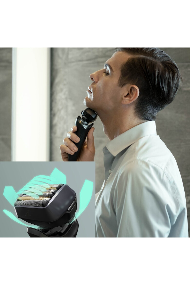 Panasonic Aparat de ras 6 lame "Japanese Blade Technology" Trimmer Senzor pentru barba 50min autonomie Li-Ion Wet & Dry Cap Flexibil 22D Cutie de transport Negru - Pled.ro