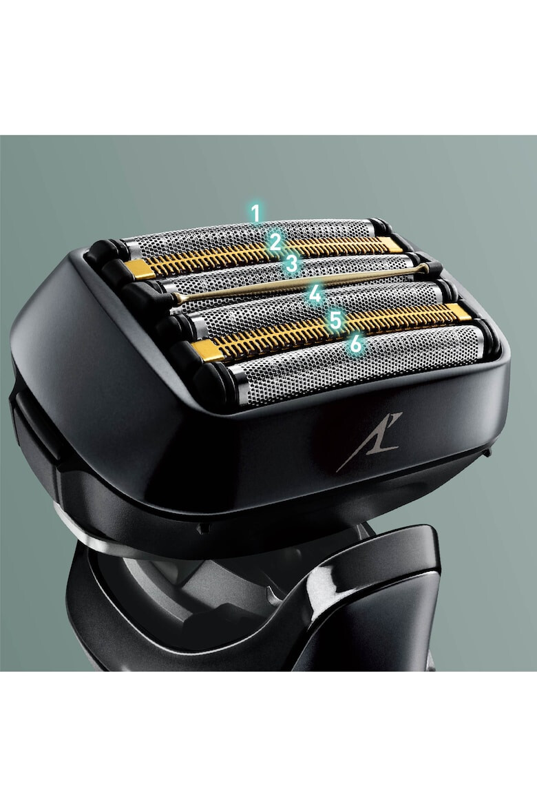 Panasonic Aparat de ras 6 lame "Japanese Blade Technology" Trimmer Senzor pentru barba 50min autonomie Li-Ion Wet & Dry Cap Flexibil 22D Cutie de transport Negru - Pled.ro