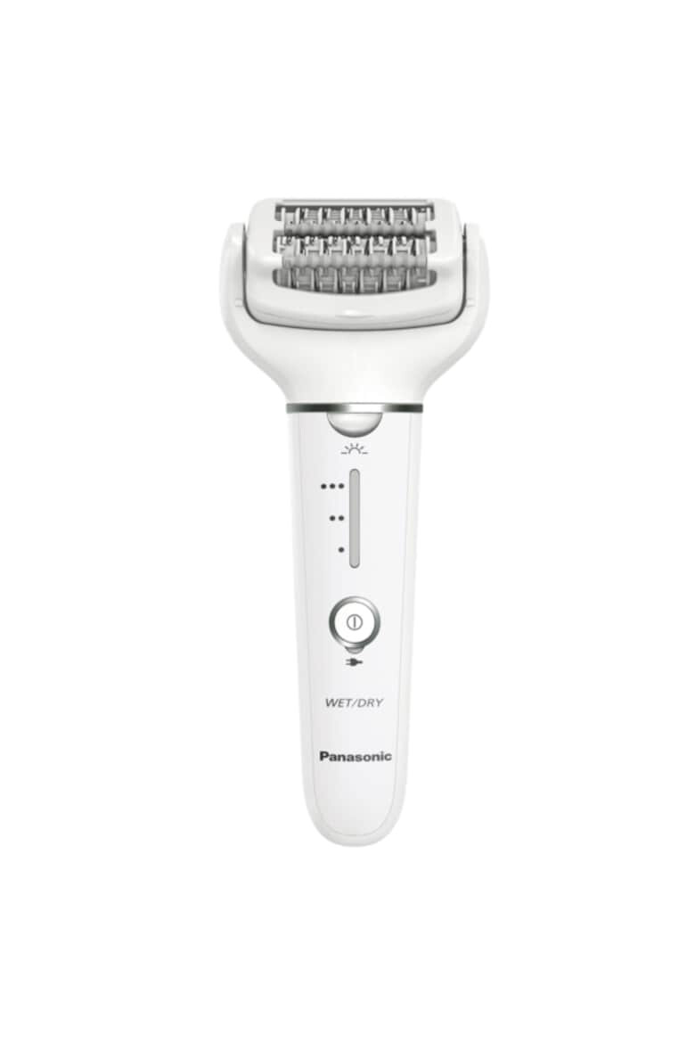 Panasonic Epilator Wet & Dry Cordless 2discuri & 60 pensete Senzor presiune Discuri duble Cap flexibil si pivotant la 90° 3 viteze Alb/Crem - Pled.ro