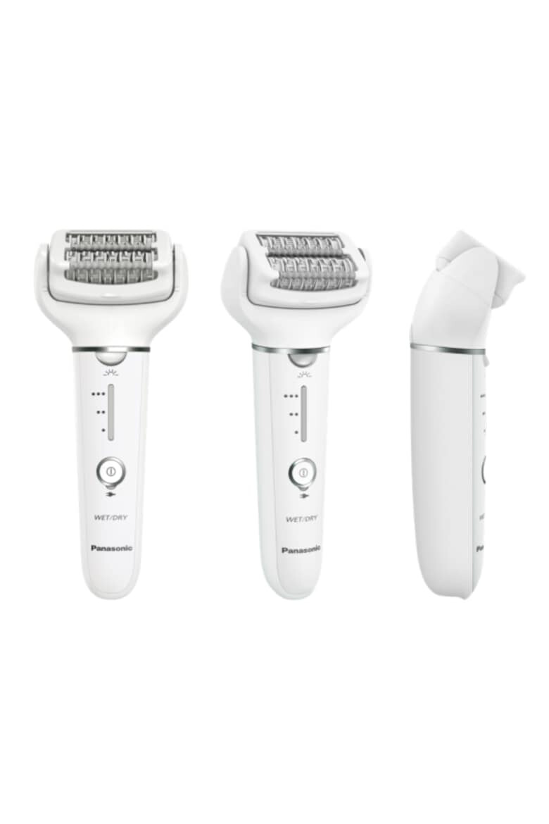 Panasonic Epilator Wet & Dry Cordless 2discuri & 60 pensete Senzor presiune Discuri duble Cap flexibil si pivotant la 90° 3 viteze Alb/Crem - Pled.ro