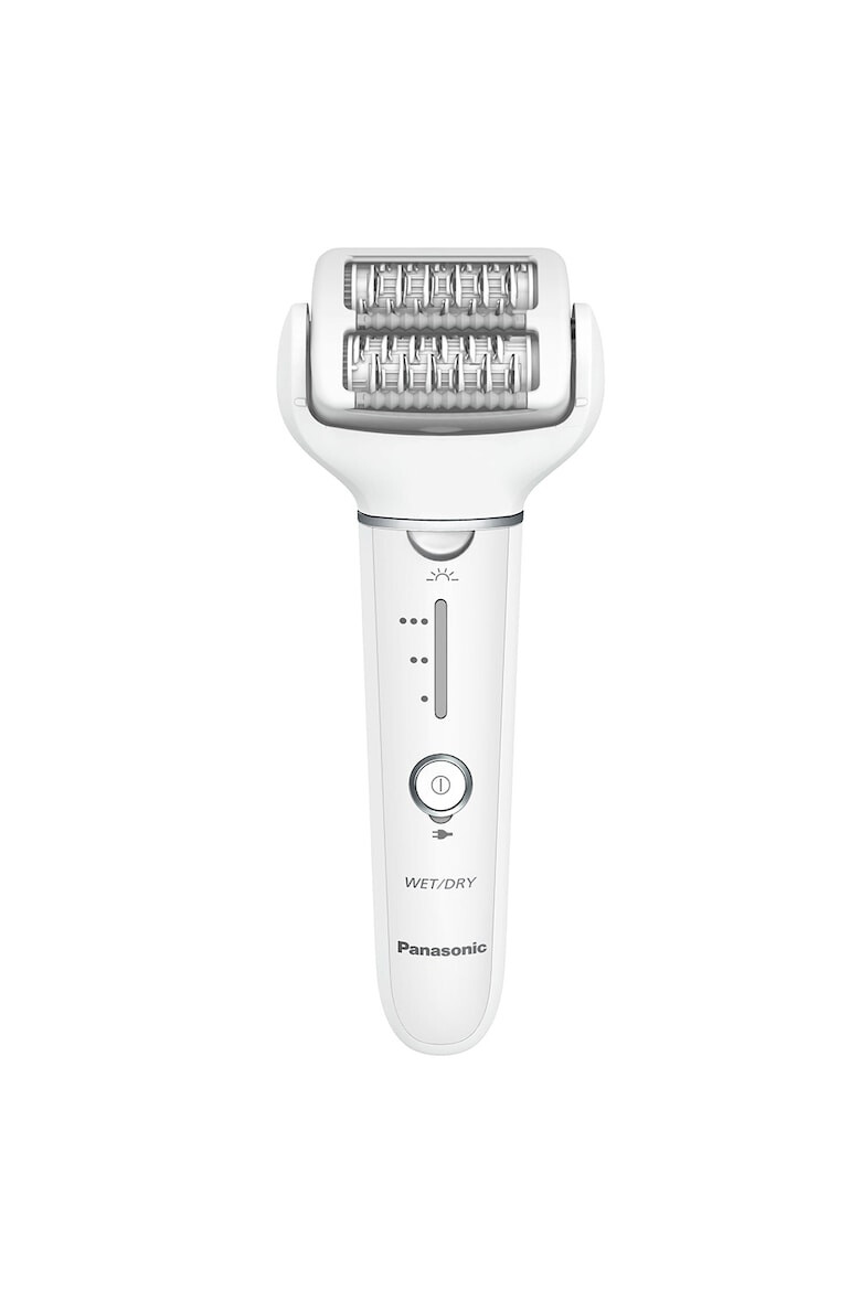 Panasonic Epilator Wet & Dry Cordless 2discuri & 60 pensete Senzor presiune Discuri duble Cap flexibil si pivotant la 90° 3 viteze Alb/Crem - Pled.ro