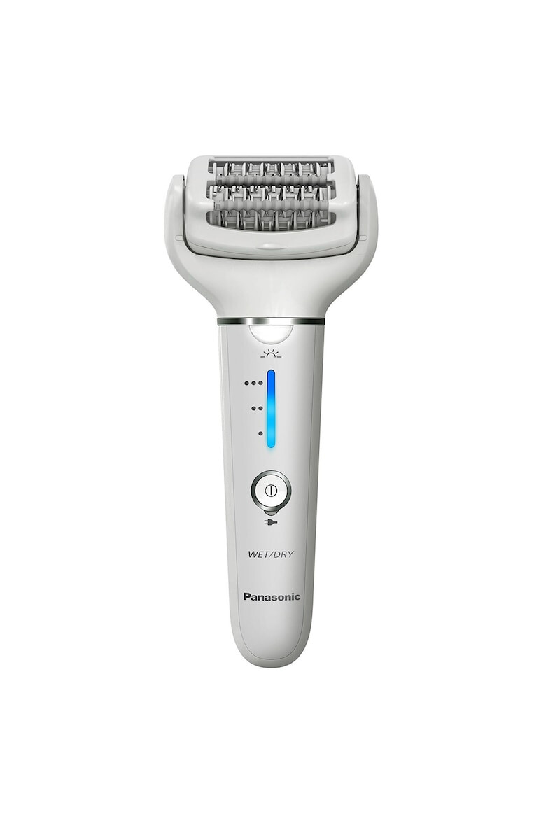 Panasonic Epilator Wet & Dry Cordless 2discuri & 60 pensete Senzor presiune Discuri duble Cap flexibil si pivotant la 90° 3 viteze Alb/Crem - Pled.ro