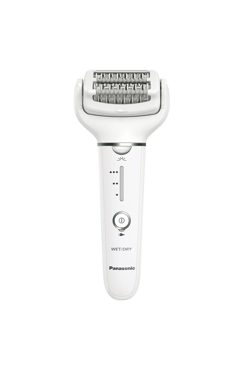 Panasonic Epilator Wet & Dry Cordless 2discuri & 60 pensete Senzor presiune Discuri duble Cap flexibil si pivotant la 90° 3 viteze Alb/Crem - Pled.ro