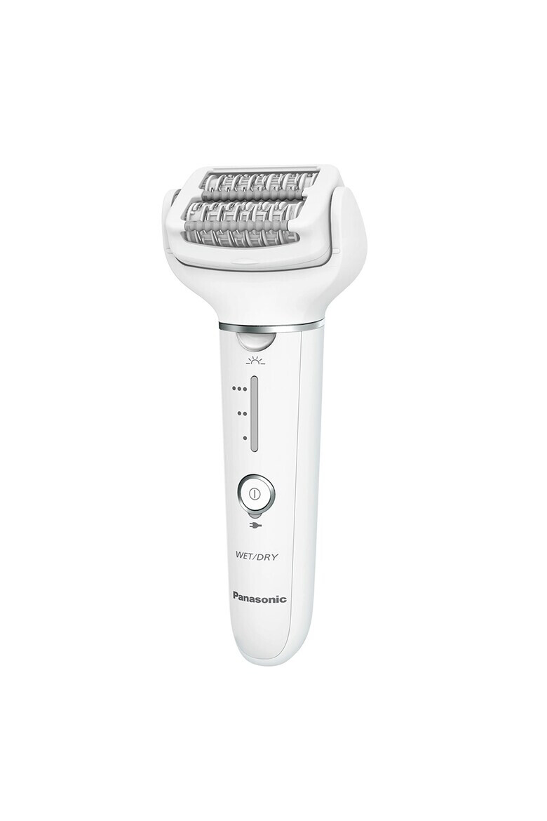 Panasonic Epilator Wet & Dry Cordless 2discuri & 60 pensete Senzor presiune Discuri duble Cap flexibil si pivotant la 90° 3 viteze Alb/Crem - Pled.ro