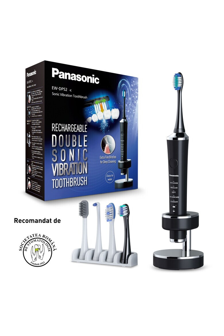 Panasonic Periuta de dinti electrica Sonic Motor Îngrijire parodontală și îngrijirea Interdentală cu vibrație 5 capete incluse Negru - Pled.ro