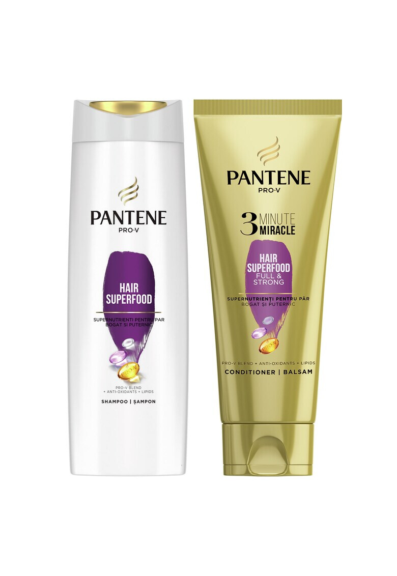 Pantene Pachet promo Pro-V Superfood: Sampon 360 ml + Balsam de par 3 Minute Miracle 200 ml - Pled.ro