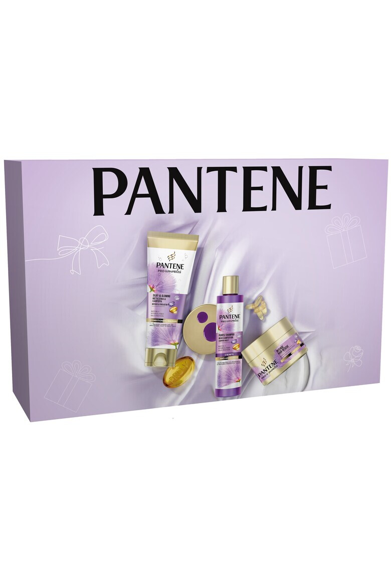 Pantene Set Cadou pentru ingrijirea parului Pro-V Miracles Silky&Glowing: Sampon 225 ml + Balsam 200 ml + Masca 160 ml - Pled.ro