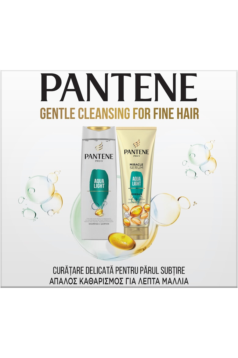 Pantene Set Cadou Pro-V Aqualight: sampon Pro-V Aqualight pentru par gras 400 ml + Balsam Pro-V Aqua Light 3 Minute Miracle pentru par gras 200 ml - Pled.ro