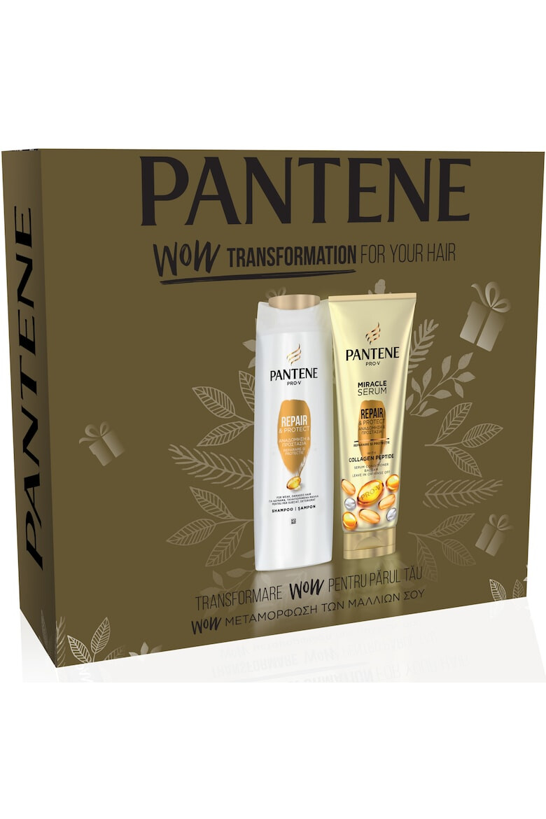 Pantene Set Cadou Pro-V Repair & Protect: Sampon Pro-V Repair & Protect pentru par deteriorat 360 ml + Balsam Pro-V Repair & Protect 3 Minute Miracle pentru par deteriorat 200 ml - Pled.ro