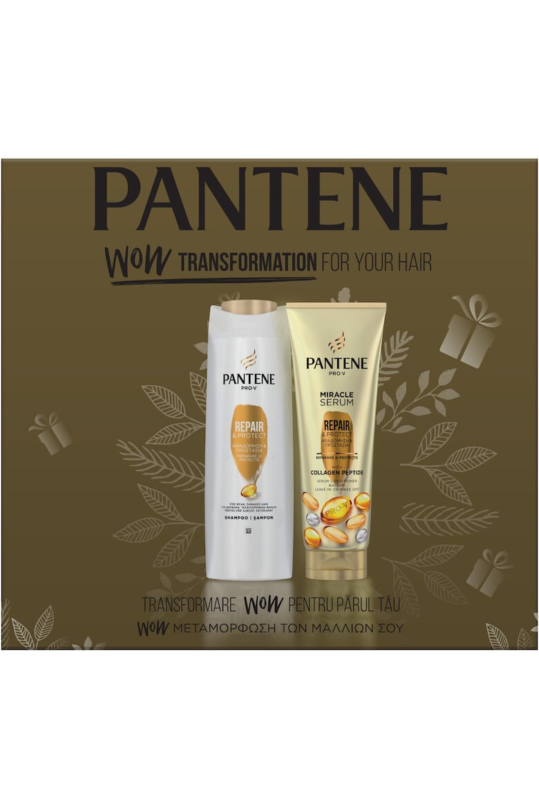 Pantene Set Cadou Pro-V Repair & Protect: Sampon Pro-V Repair & Protect pentru par deteriorat 360 ml + Balsam Pro-V Repair & Protect 3 Minute Miracle pentru par deteriorat 200 ml - Pled.ro