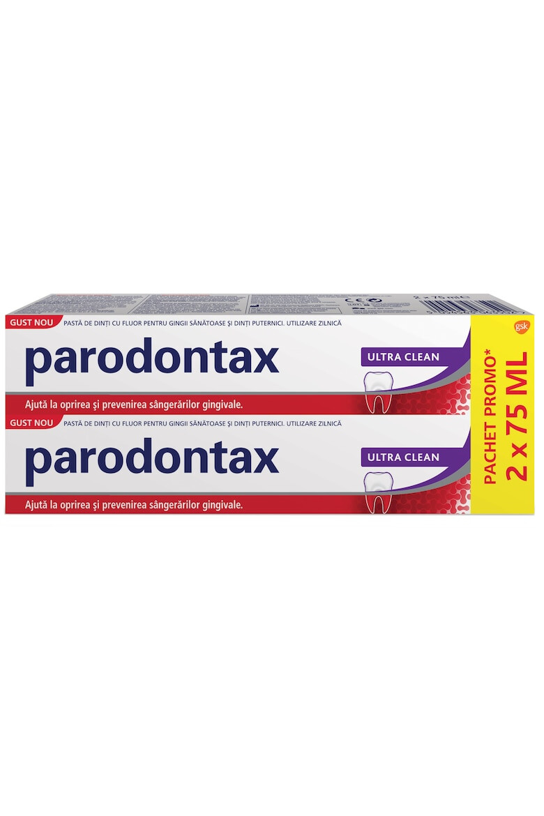 Parodontax Pachet Promo : 2x Pasta de dinti Ultra Clean gust nou 75 ml - Pled.ro