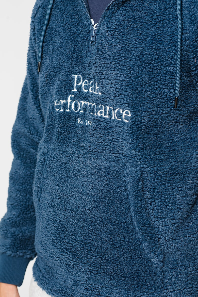 Peak Performance Hanorac din material teddy cu fermoar scurt si logo brodat - Pled.ro