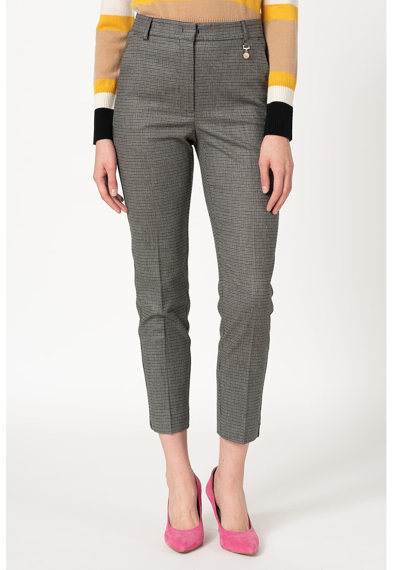 Pennyblack Pantaloni din amestec de lana cu model microhoundstooth Laterale - Pled.ro