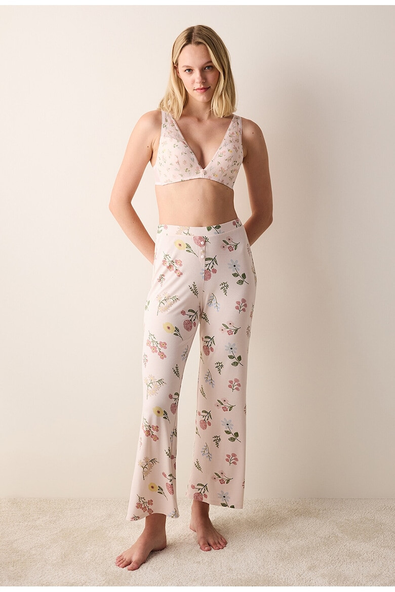 Penti Pantaloni de pijama cu imprimeu floral - Pled.ro