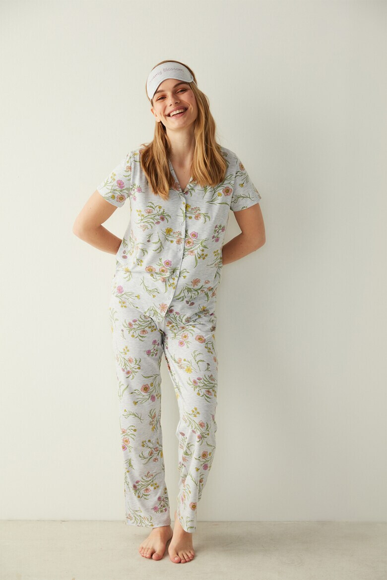 Penti Pijama cu nasturi si model floral - Pled.ro