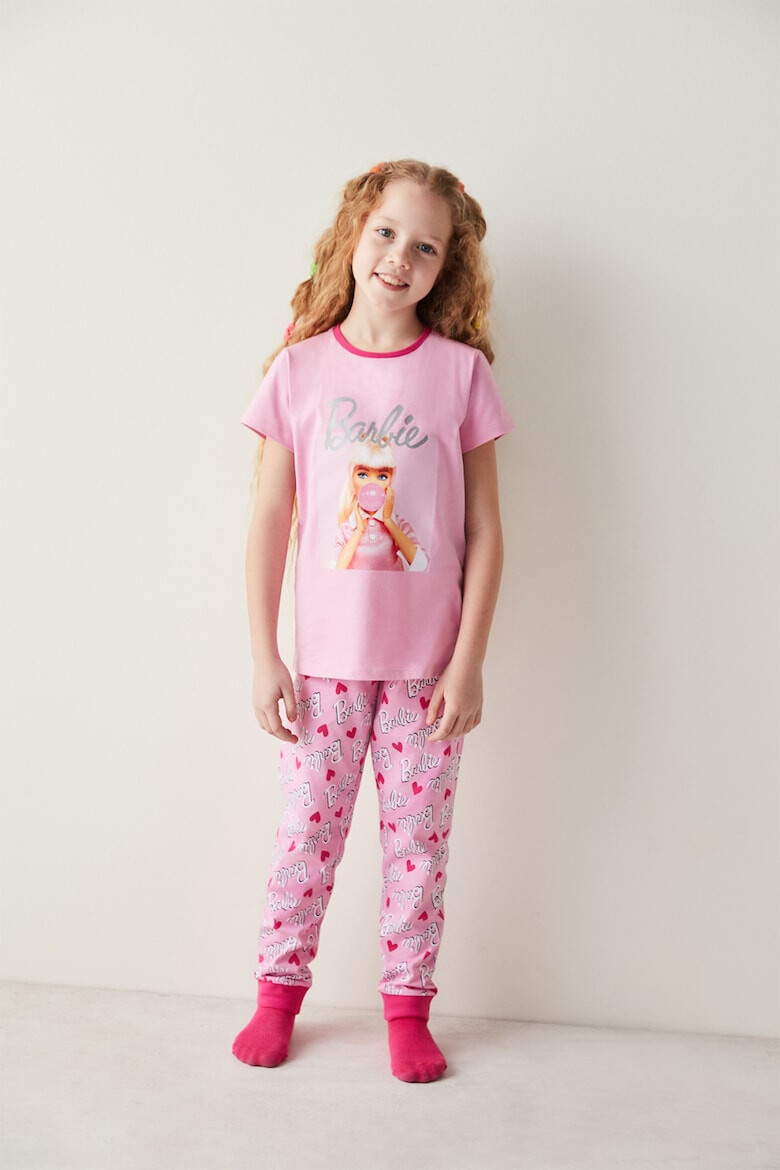 Penti Pijama din bumbac cu imprimeu Barbie - Pled.ro