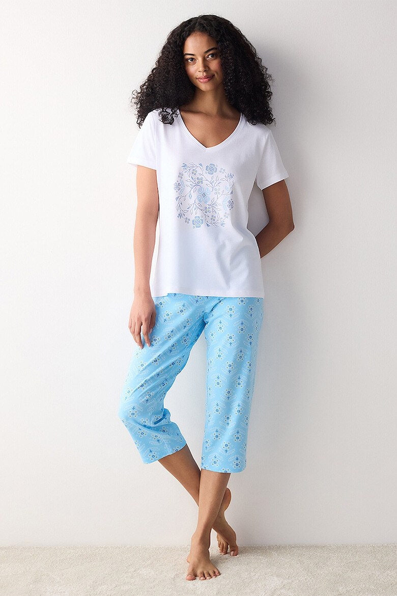 Penti Pijama din bumbac cu model floral - Pled.ro