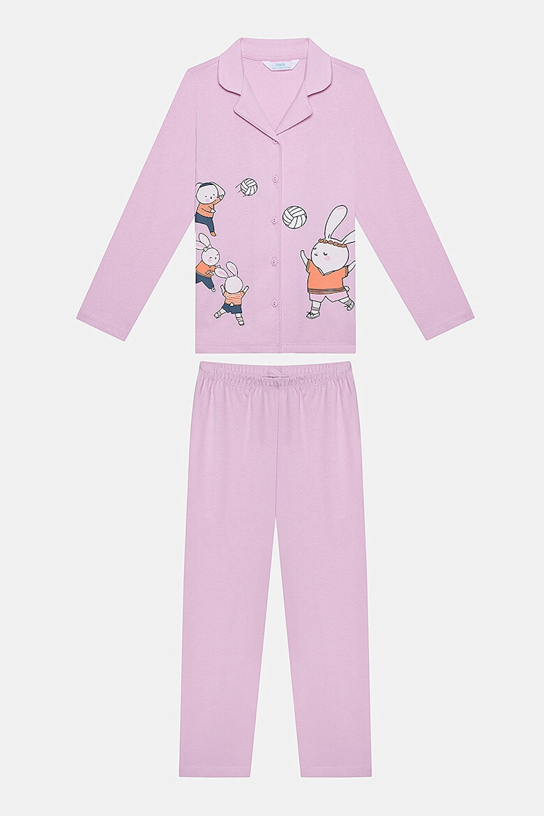 Penti Pijama lunga din bumbac cu model - Pled.ro