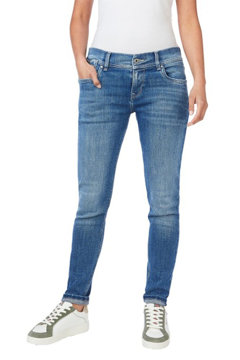 Pepe Jeans London Blugi cu talie joasa si aspect decolorat - Pled.ro